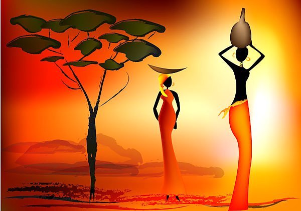 Деревянная ширма в африканском стиле