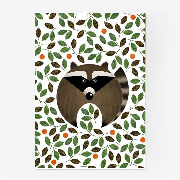 Енот с плакатом