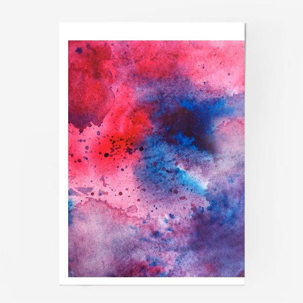 Постер с розами акварель