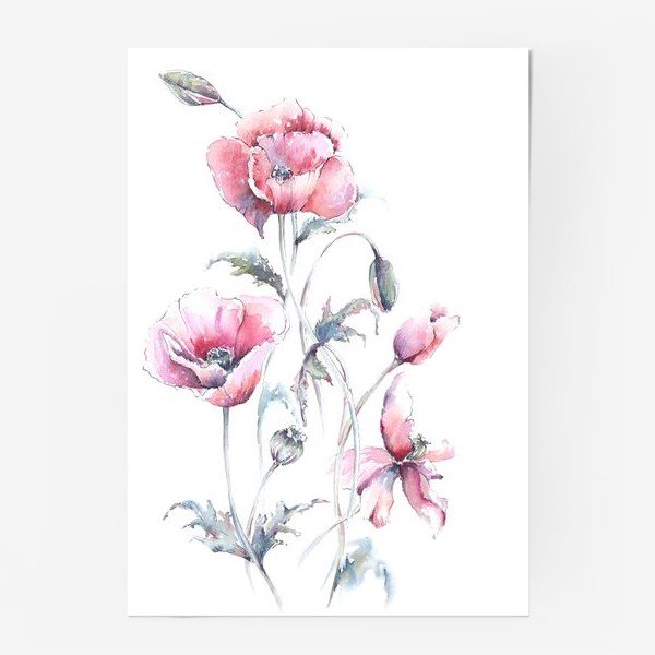 Постер на акварельной бумаге