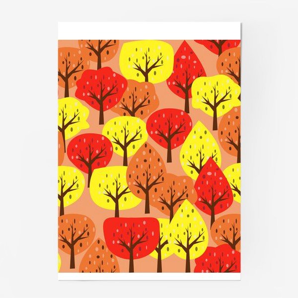 Плакат осенний вальс листьев