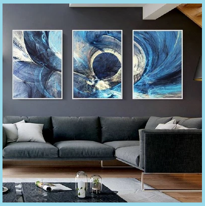 Постер для гостиной несколько синий