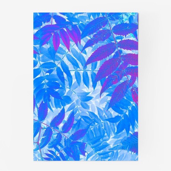 Картина листья синие