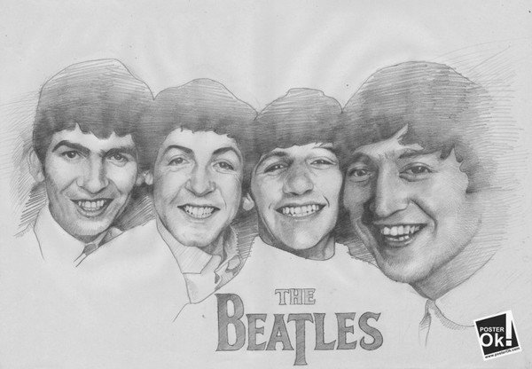 Битлз рисунок карандашом