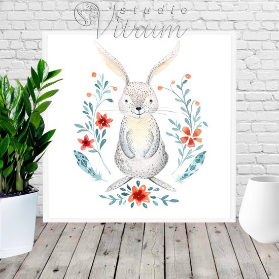 Постер заяц с пузырем для печати