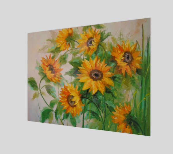Интерьерные Подсолнухи акрилом