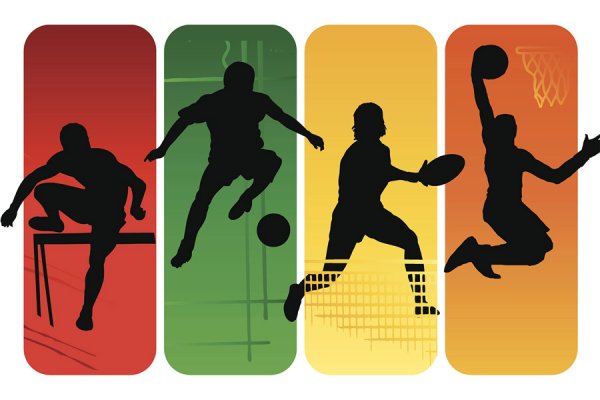 Цветные силуэты спортсменов