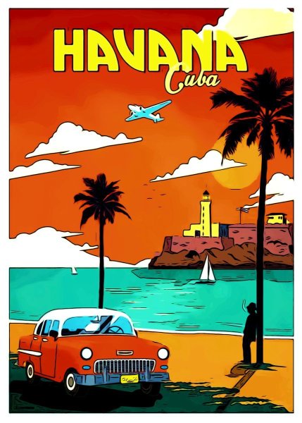 Куба ретро плакат