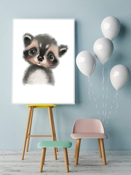 Постеры нарисованного енота