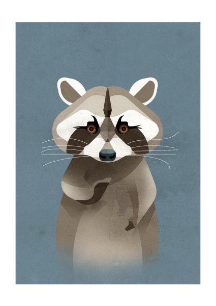 Енот с пончиком рисунок