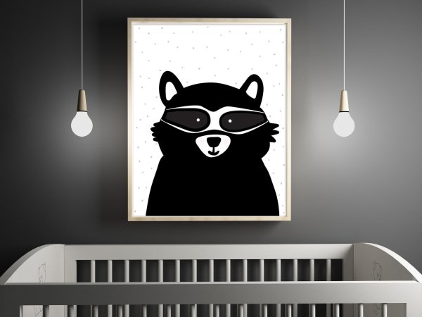 Енот с цветами