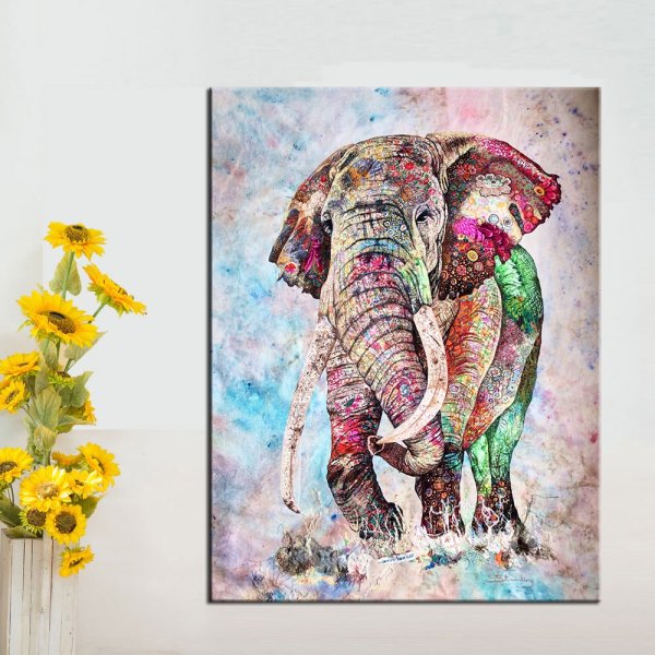 Постер слон на ветке