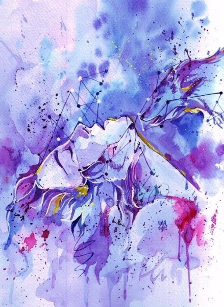 Листья акварель