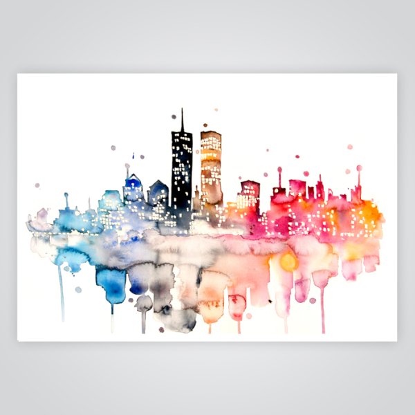 Акварельные постеры для интерьера