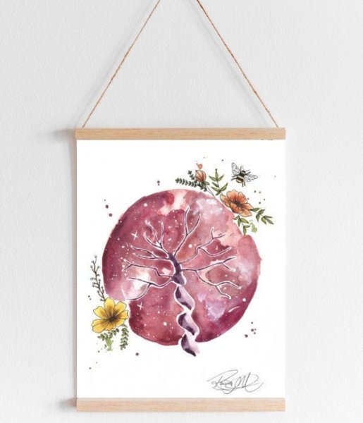 Постер на акварельной бумаге