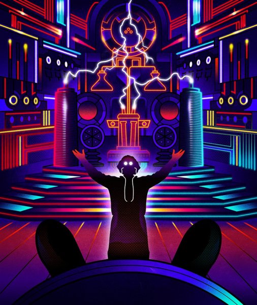 Неоновые постеры к фильмам