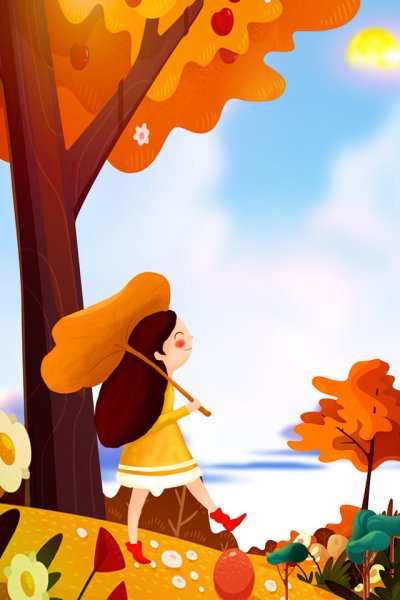 Пейзаж акварелью осень