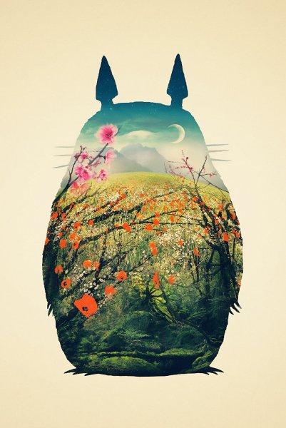 Тоторо длинный плакат