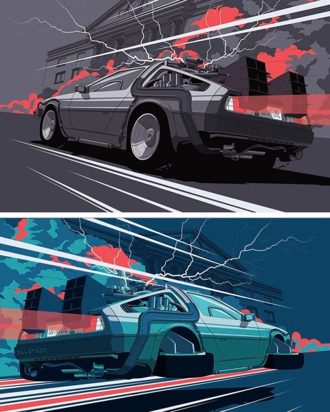 Делориан машина времени арт