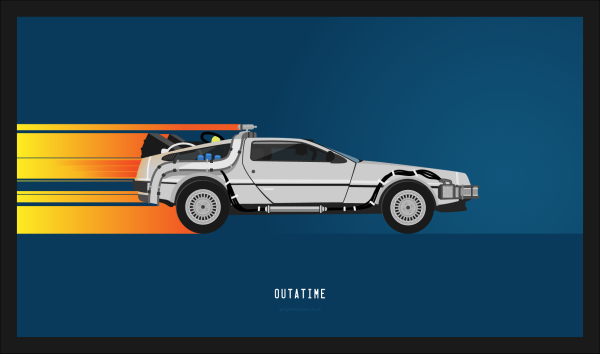 DELOREAN назад в будущее 2d