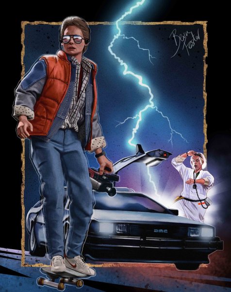 Back to the Future DELOREAN Постер