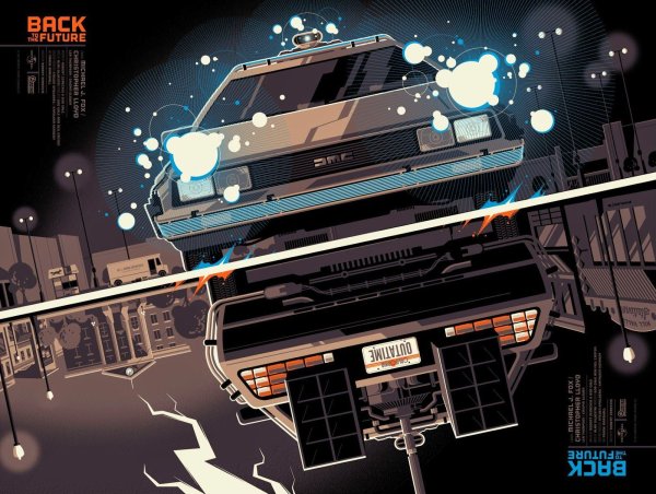 Марти Макфлай арт с Делориан