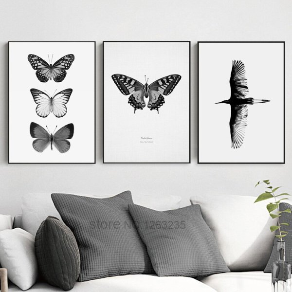 Постеры с бабочками жучки в интерьере