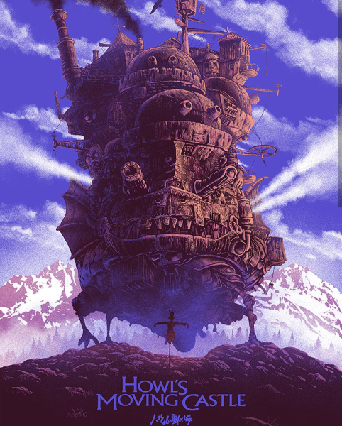 Постер студия гибли Хаяо Миядзаки Ходячий замок