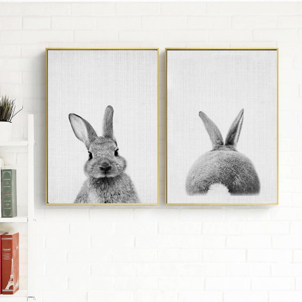Постер с зайцем для интерьера