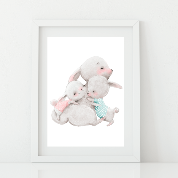 Постер заяц с пузырем для печати