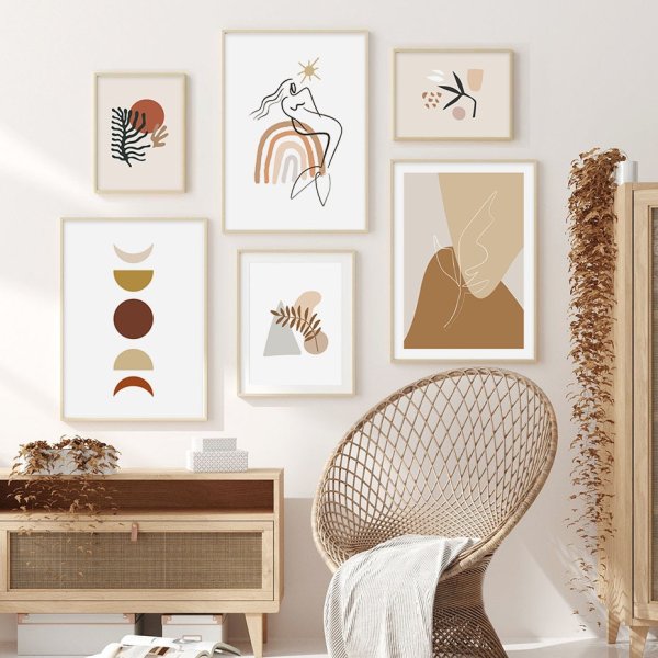 Постеры в бежевых тонах для интерьера