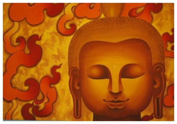 Картина Будды в интерьере