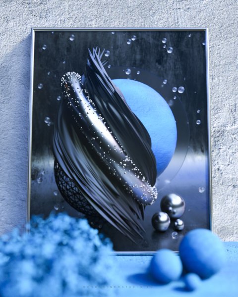 Постер синий