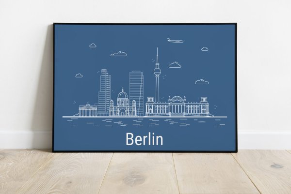 Постер синий