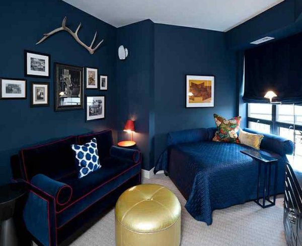 Красивые интерьеры в синей краске