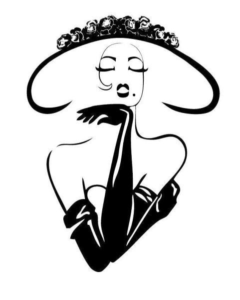 Трафарет девушка в шляпе