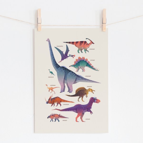 Постеры динозавры в детскую