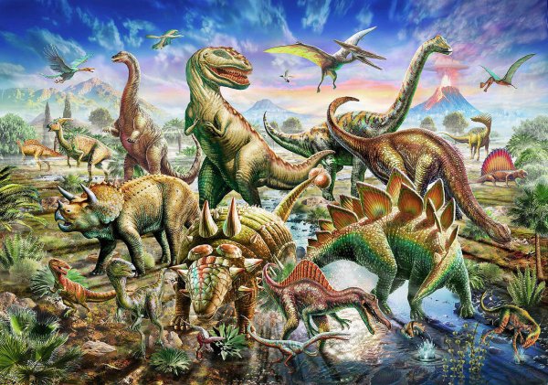 Плакат виды динозавров