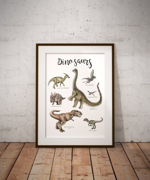 Плакат со всеми динозаврами