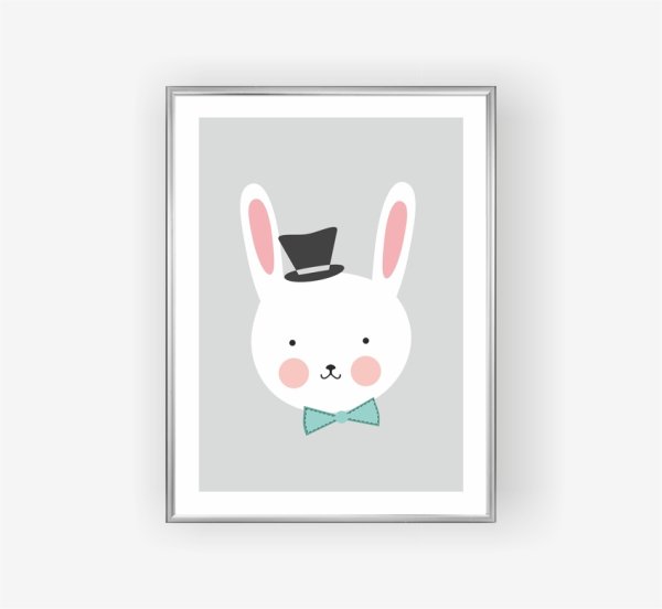 Детские постеры для интерьера Зайка