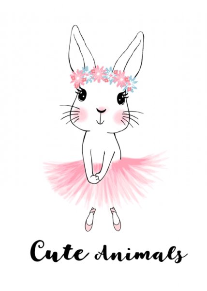 Постер заяц в детскую