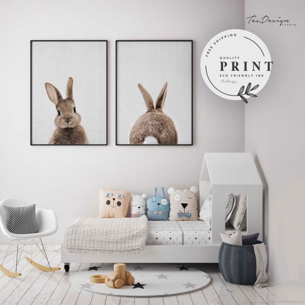 Постер с милым зайкой