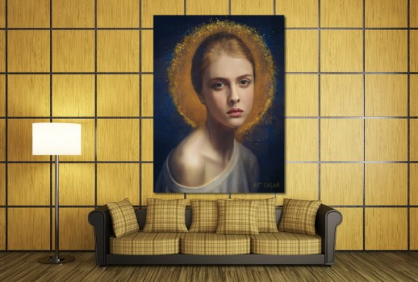 Красно синий портрет