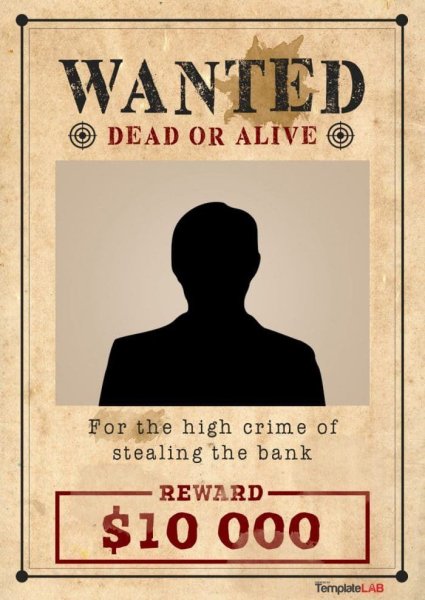 Табличка wanted