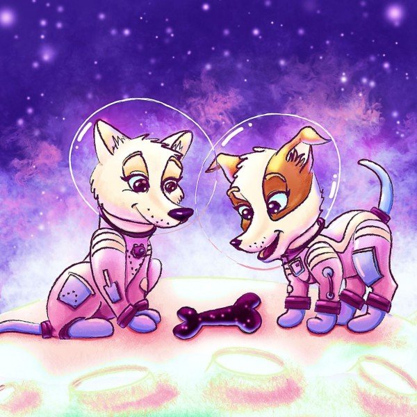 Белка и стрелка арт