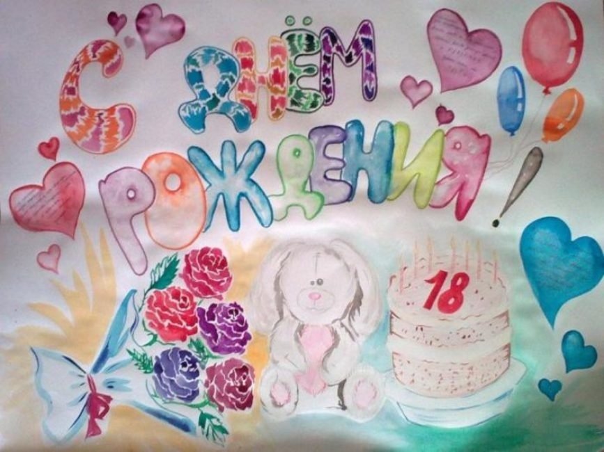 Рисунок на день рождения на плакат (40 фото) » рисунки для срисовки на sunnyhair.ru