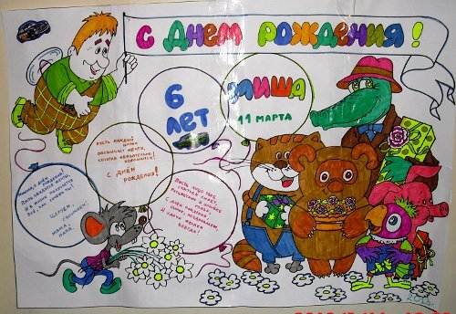 С днем рождения. Плакат