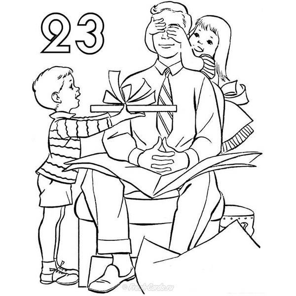 Раскраска 23 февраля для детей