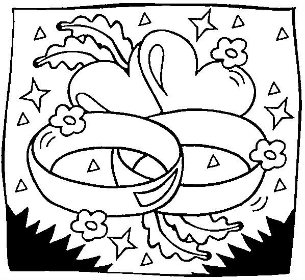 Раскраска Свадебные кольца