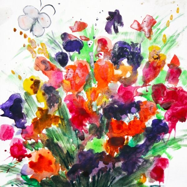 Рисование весенний букет